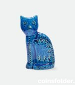 Rimini Blu Stting Cat Figurine Aldo Londi Bitossi