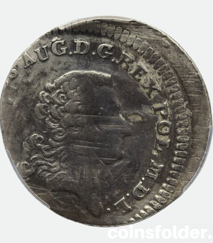 Poland error coin 1766 4 Groschen - 1 Zloty