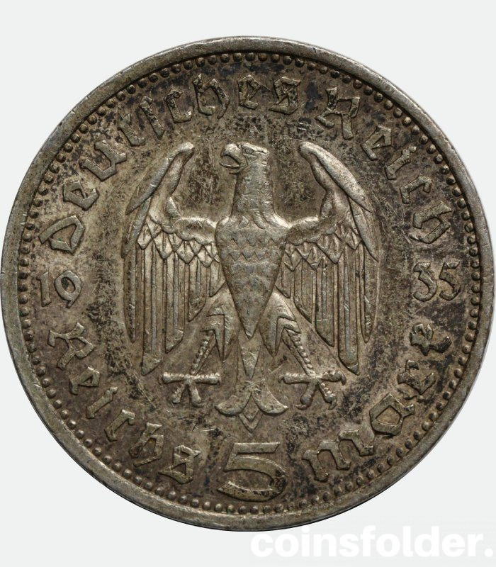 Germany Third Reich 1935 A 5 reichsmark