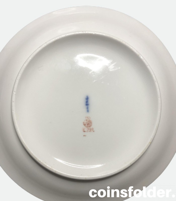 Antique German Berlin KPM Porcelain Bone China Cup and Saucer XIXc