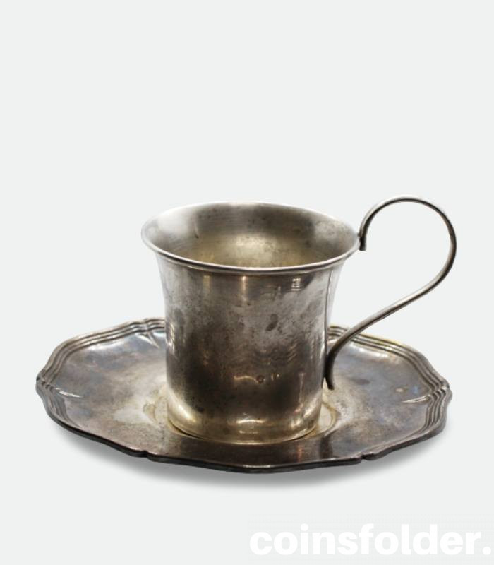 Vintage Silver plated Cup with Saucer