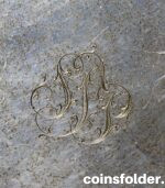 Antique silver plated plate with monogram