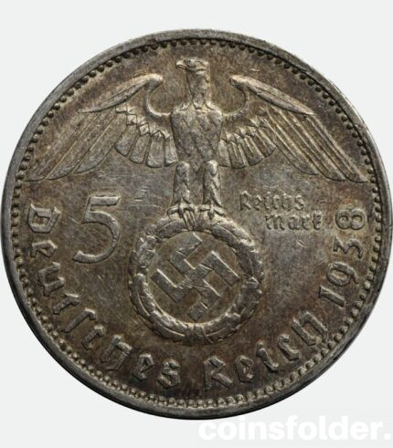 Germany - Third Reich 5 Reichsmark 1938 A