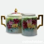 Germany Thomas Bavaria Porcelain Sugar Bowl and Milk Jug dated 1914