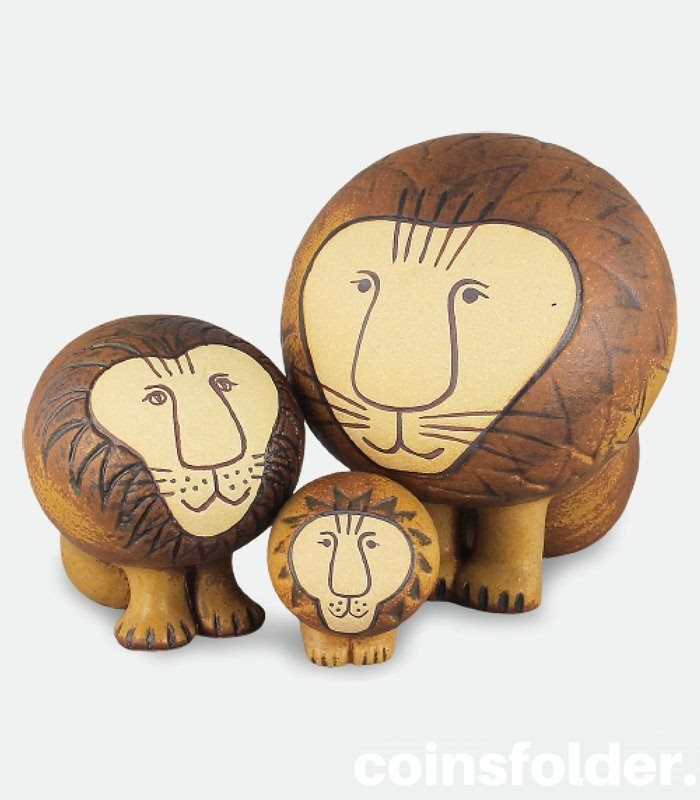 Lisa Larson Ceramic figurines Lion Family Swedish pottery