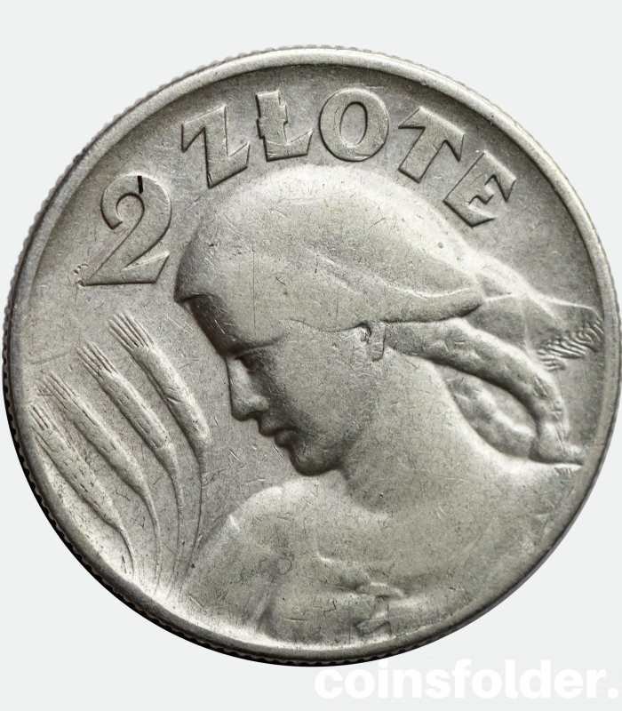 2 zlote dot after date 1925 Polish silver coin