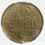 Lithuania 20 centu copper 1925 MS62
