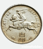Lithuania Silver 5 litai 1925