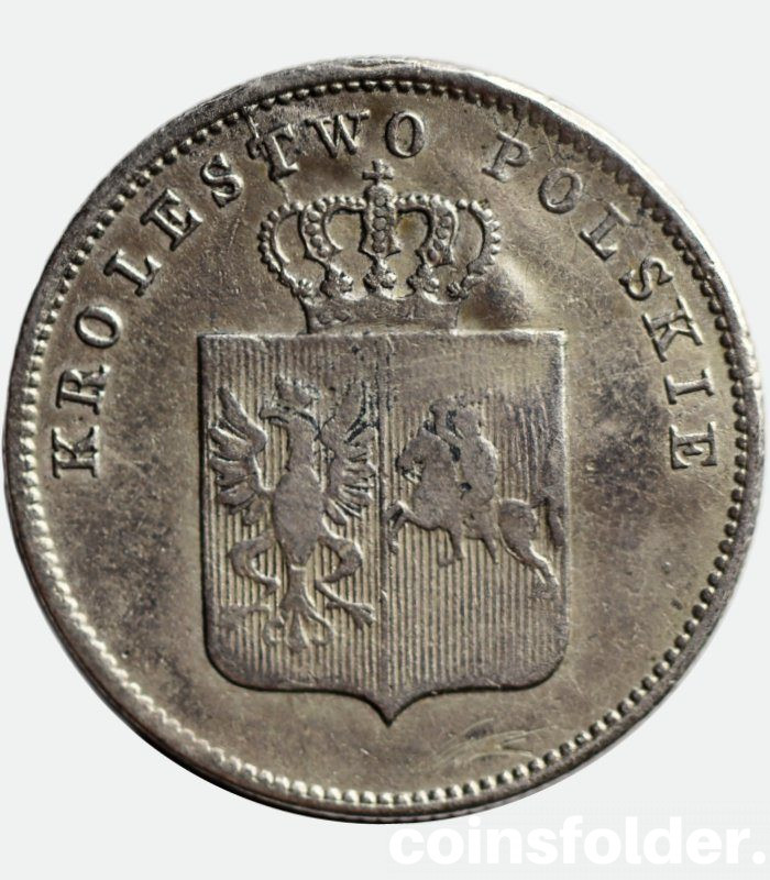 Poland silver coin R1 2 Zlote 1831 November Uprising