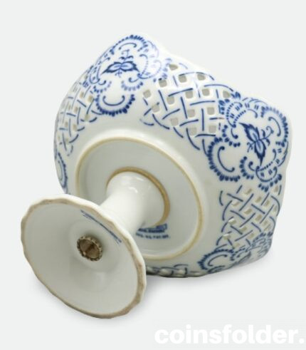 Vintage Porcelain Blue Danube Bowl on Foot