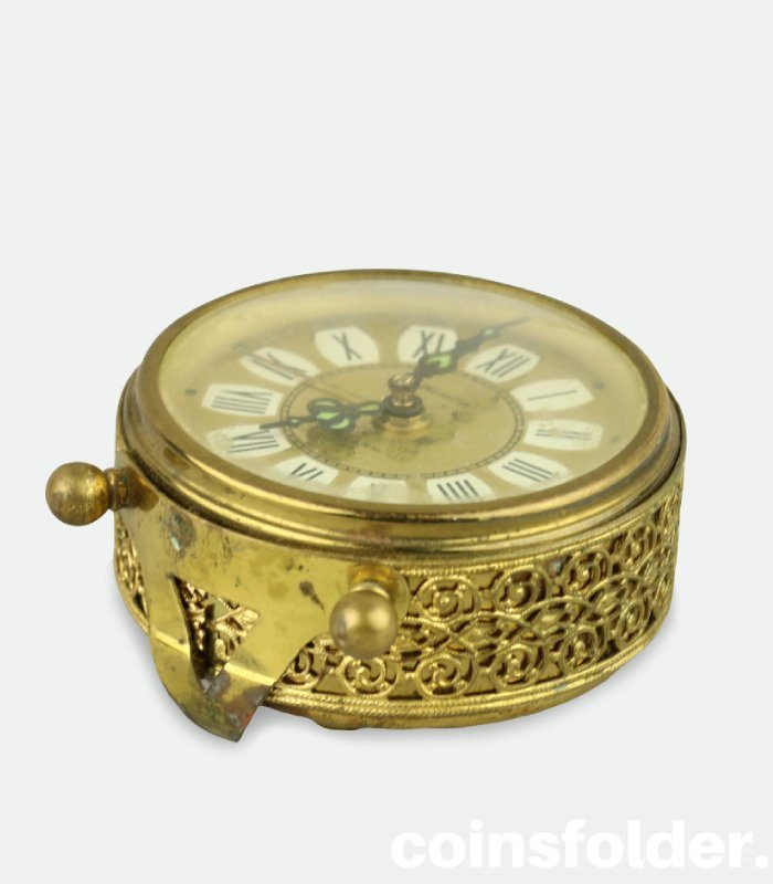 Vintage Wester Germany Blessing Golden Wind Up Alarm Clock