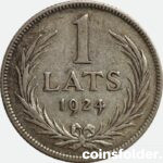 1 lats 1924 Latvian silver coin