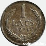 1 lats 1924 Latvian silver coin