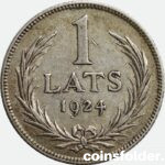 1 lats 1924 Latvian silver coin