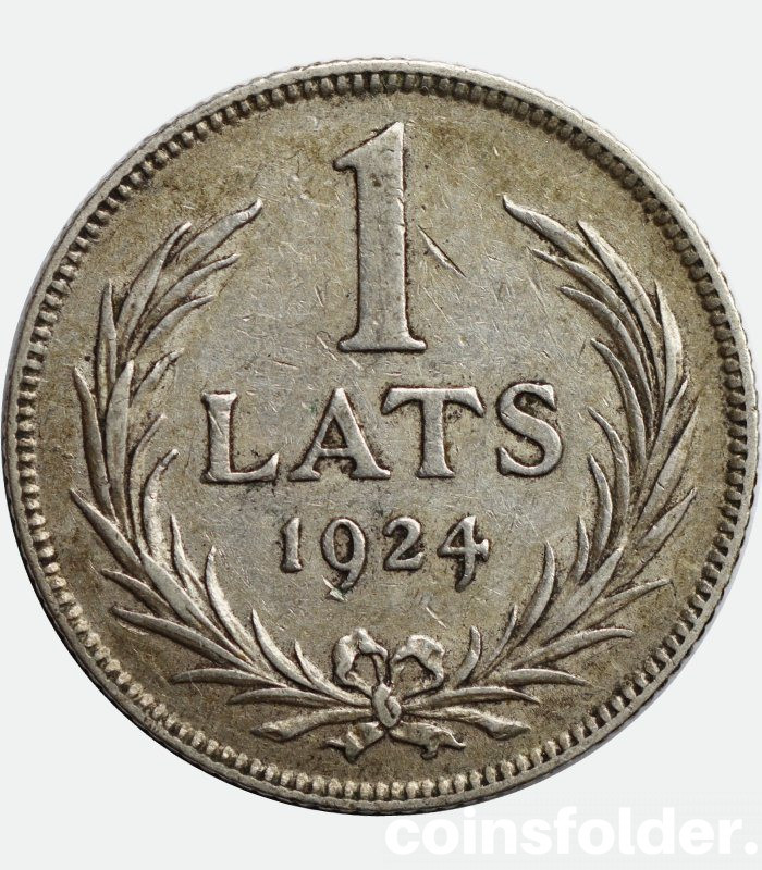 1 lats 1924 Latvian silver coin