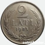2 lati 1925 Latvian silver coin