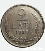 2 lati 1925 Latvian silver coin