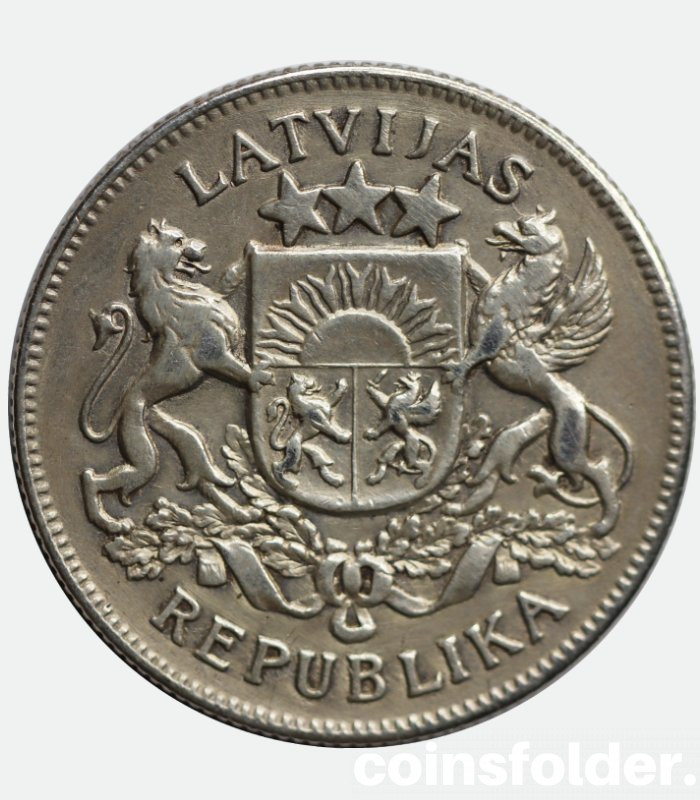 2 lati 1925 Latvian silver coin