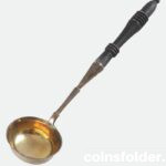 Antique Russian Sterling Silver Ladle with Wooden Handle