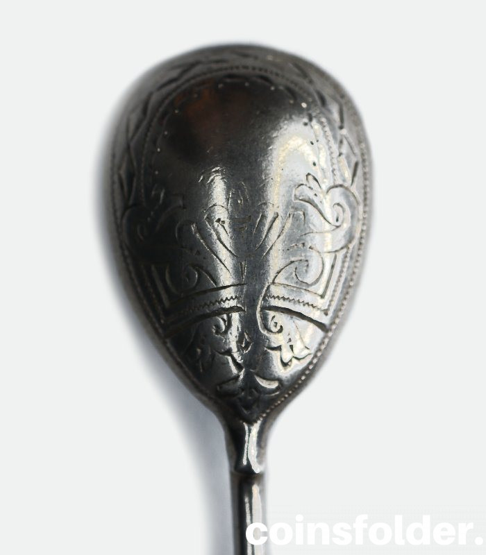 Antique Russian sterling silver teaspoon late 19th