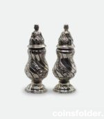 Pair of Antique Solid Silver Salt And Pepper Shaker