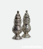 Pair of Antique Solid Silver Salt And Pepper Shaker