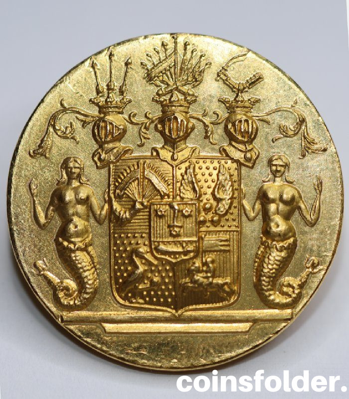 Gilt Livery Button with the family coat of arms of Wachtmeister