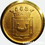 Antique Gilt Livery Button with the family coat of arms of Bonde