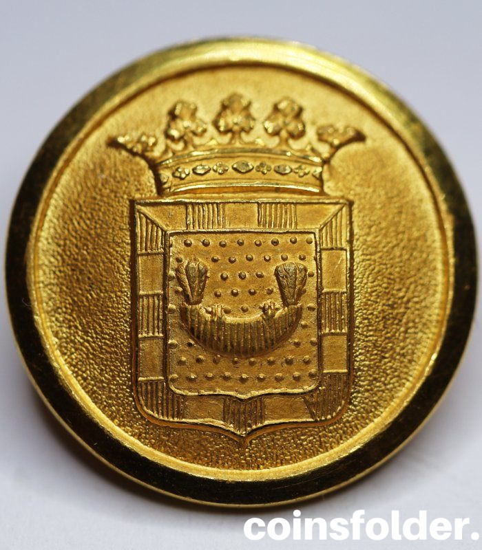 Antique Gilt Livery Button with the family coat of arms of Bonde