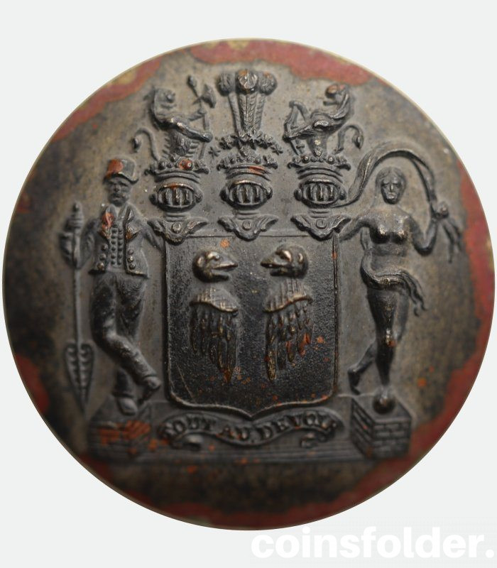 Livery Button with the family coat of arms of Von Platen