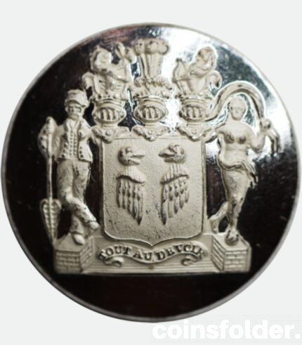 Antiqu Livery Button with the family coat of arms of Von Platen