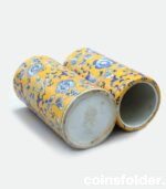 Yellow and Blue bone china chinese vases