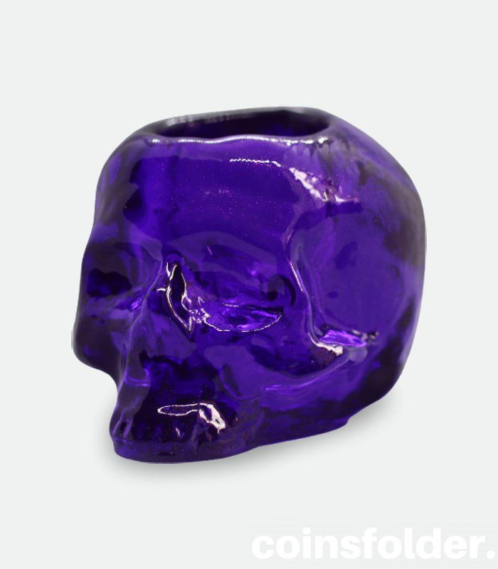 Kosta Boda Still Life Skull Lilac Violet Candle Holde