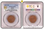 1875 Russian 2 Kopecks copper coin PCGS AU58 Ekaterinburg Mint