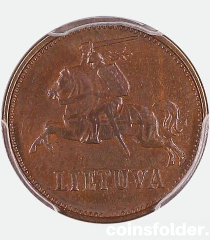 Lithuania coin 2 Cents 1936, MS62BN