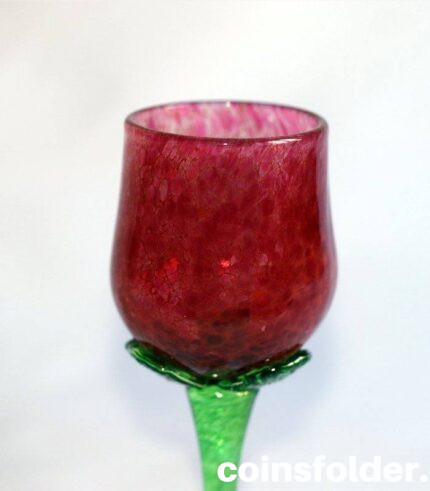 Swedish Hand Blown Wine Glasses shape of rose by Ulla Boström, Alster Glasstudio