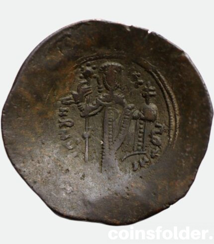 1143-1180 Aspron trachy Coin, Manuel I Comnenus, Constantinople Byzantium, Billon EF