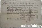 1781 10 Pounds Connecticut Pay Table Colonial Currency Note