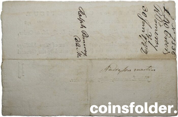 1781 10 Pounds Connecticut Pay Table Colonial Currency Note