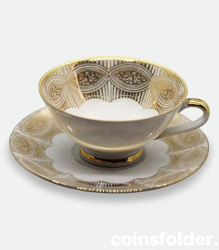 Antique Germany Gareis, Kuhnl & Co Bavaria Porcelain Cup and Saucer 1900-1945