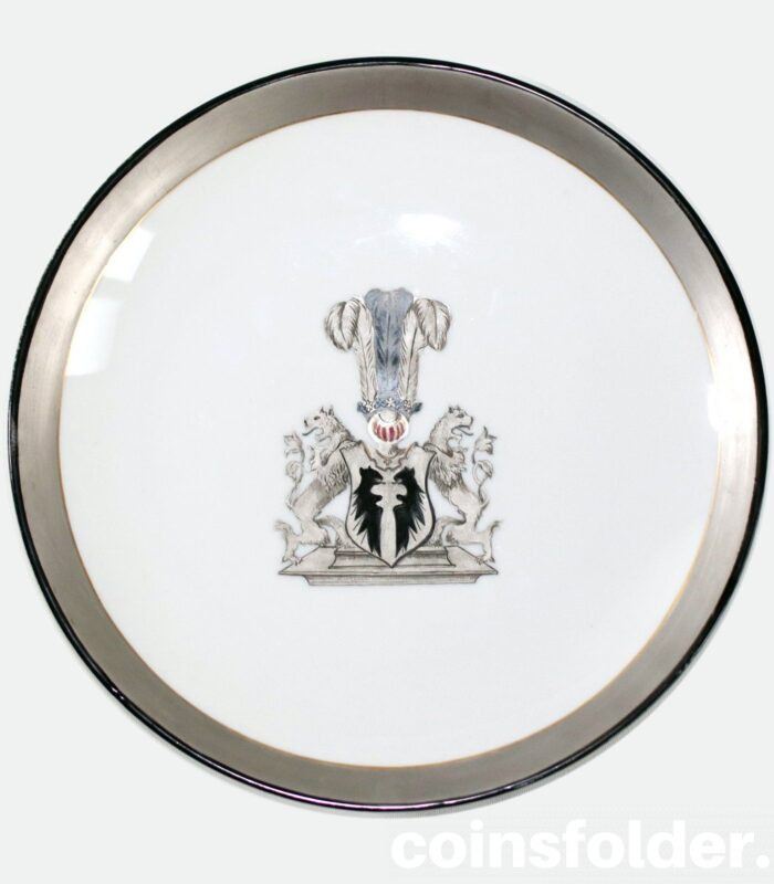 Antique Germany Porcelai Plate Dish with the family coat of arms of von Platen