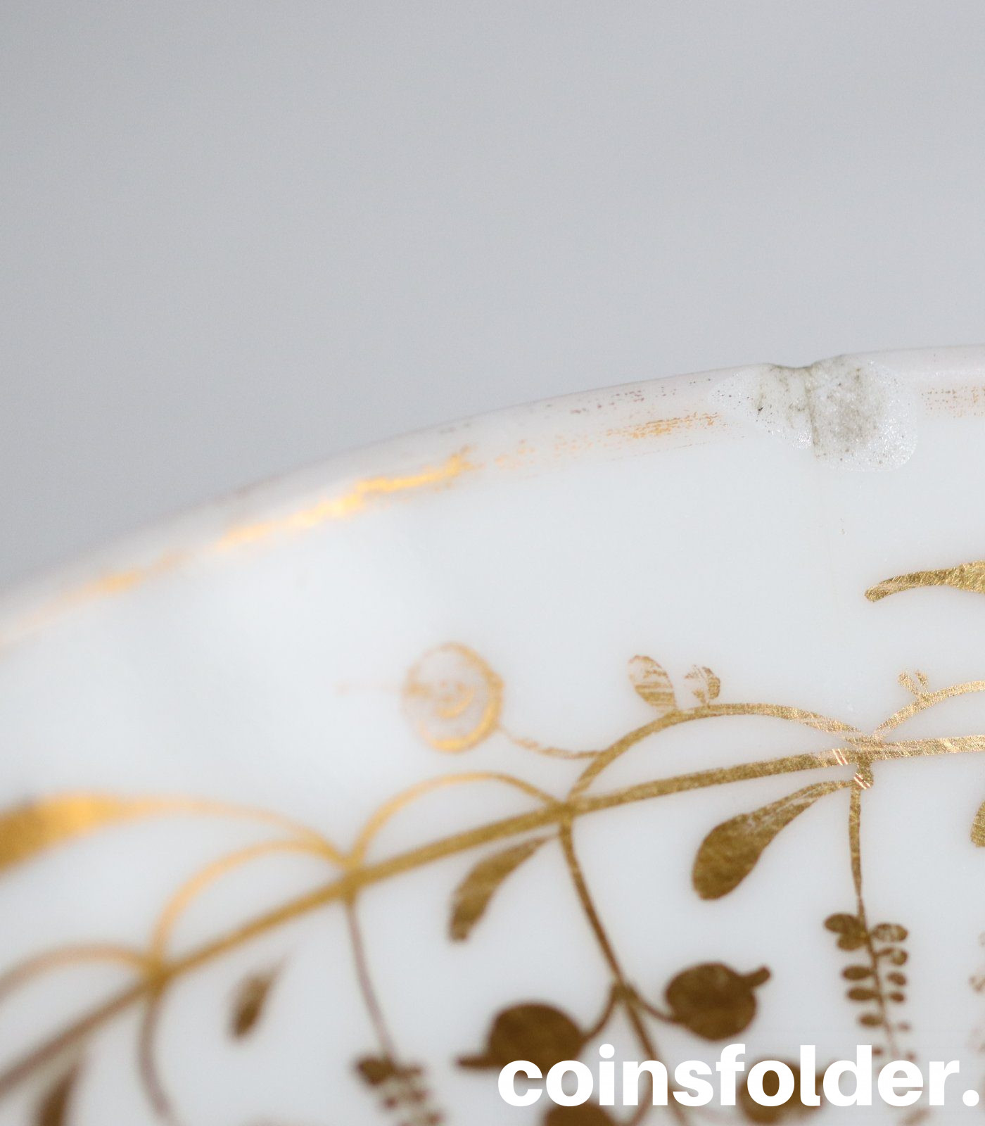 Antique Imperial Gilded Porcelain Bone China Cup with Caucer 1800s
