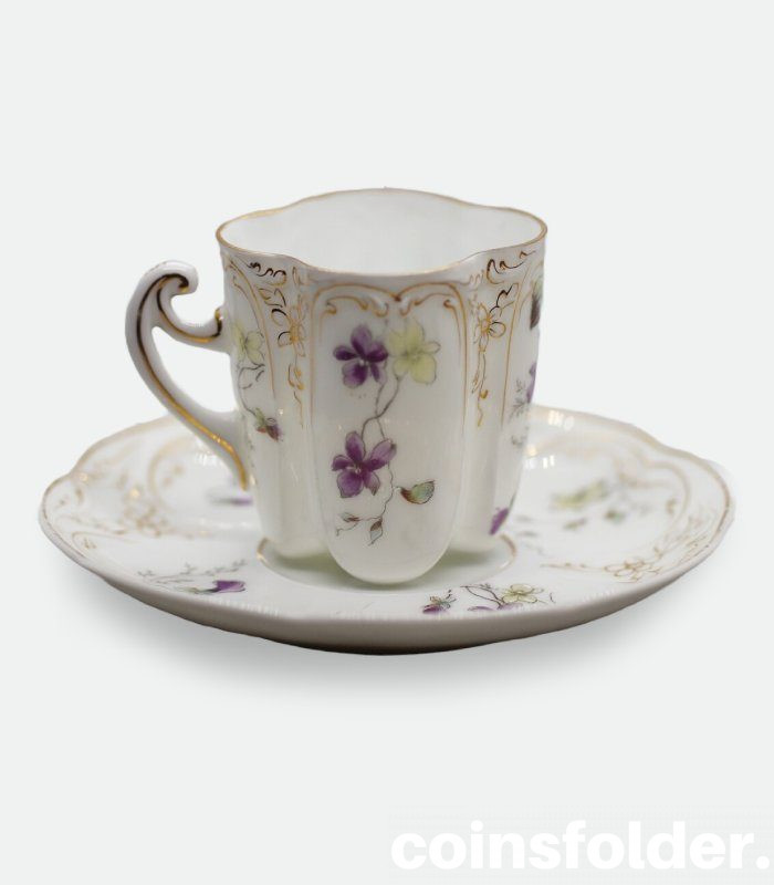 Antique Rosenthal & Co German Porcelain Cup and Saucer XIX c.