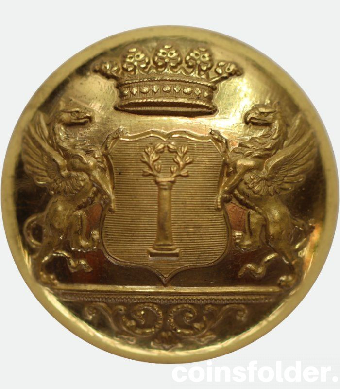 Livery button with the family coat of arms of Gyldenstolpe