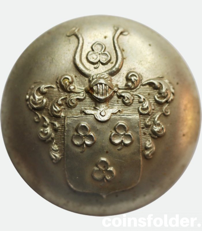 Antique livery button with the family coat of arms of Klöfverskjöld