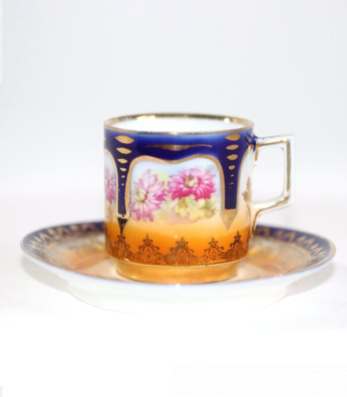 Royal Vienna Porcelain Demitasse Cup and Saucer Beehive Mark 1900's