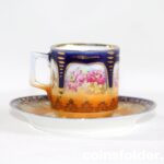 Royal Vienna Porcelain Demitasse Cup and Saucer Beehive Mark 1900's