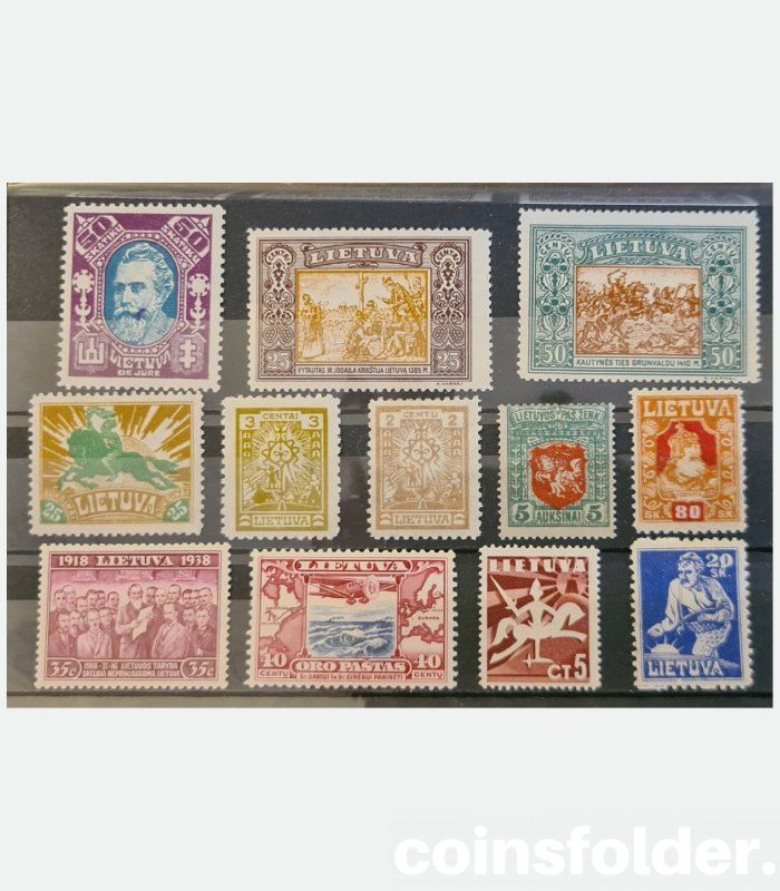 Set of Lithuanian postage stamps 1918-1941