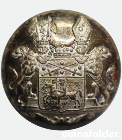 Silver Livery Button with the Coat of Arms / Family Crest of Reuterskiöld