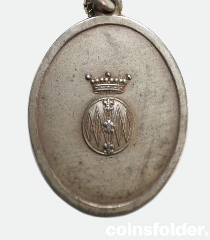 Antique 1921 Sterling Silver Medallion Pendant with Coat of Arms / Family Crest Laurens de Geer (de Geer af Leufsta)